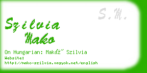 szilvia mako business card